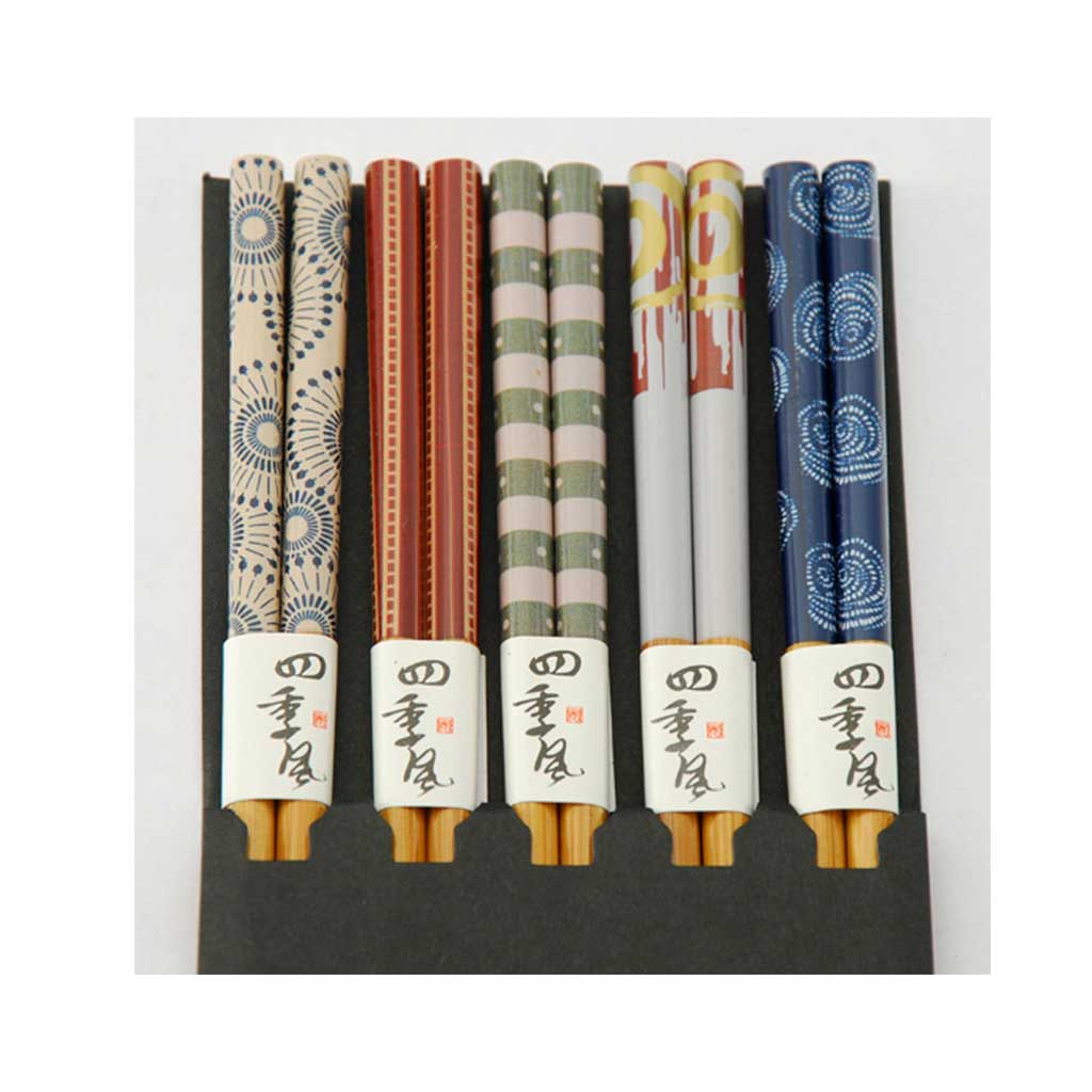 5-Pr Chopsticks Set with Assorted Colour  (TW-CH124-S-CHB)