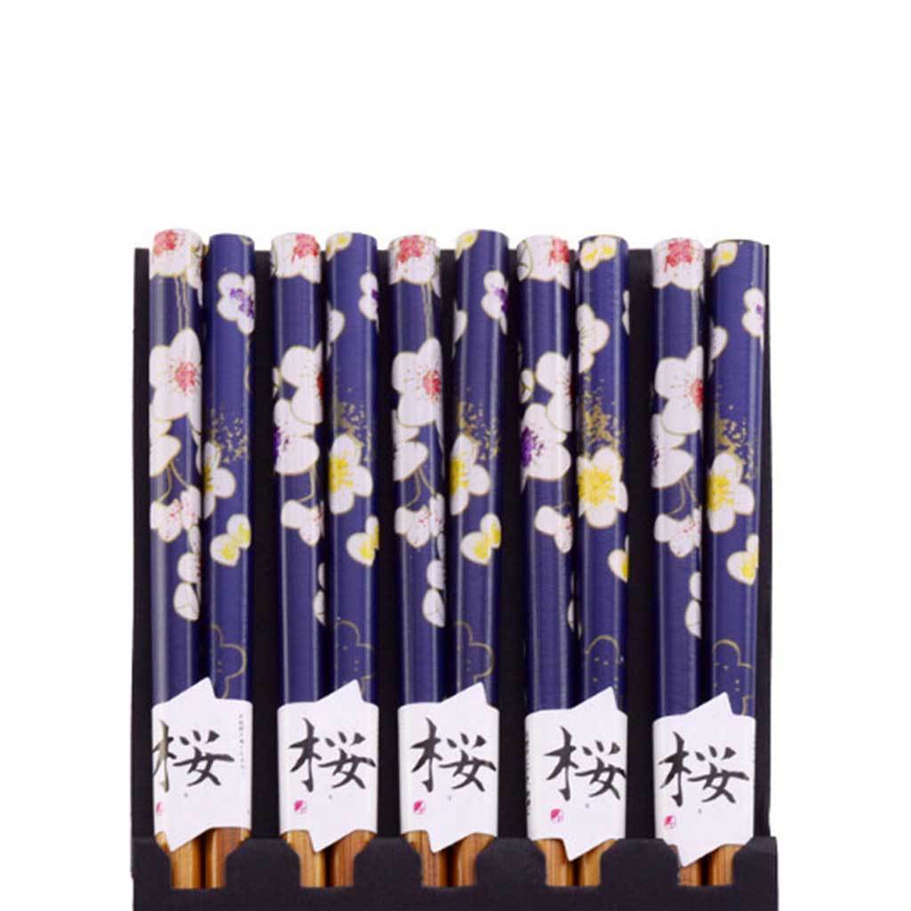 5-Pr Gift Set Chopsticks with Cherry Blossom Pattern (TW-CH129-CHB)