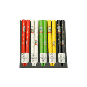 5-Pr Chopsticks Set - Assorted Colours with Lucky Cat Pattern (TW-CH32N-CHB)