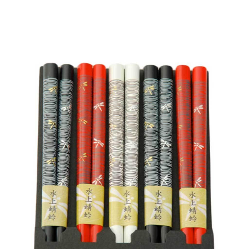 5-Pr Gift Set Chopsticks with Assorted Colour & Dragonfly Pattern (TW-CH59-CHB)