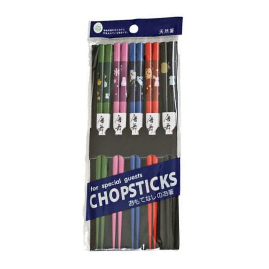 5-Pr Chopsticks Set - Assorted Colours with Bunny Pattern (TW-CH82-S-CHB)
