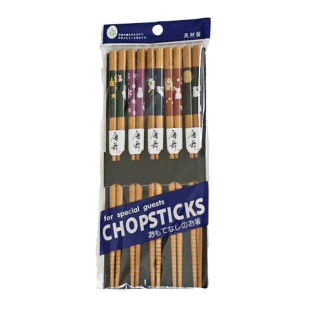 5-Pr Chopsticks Set with Assorted Bunnies Pattern (TW-CH83-S-CHB)