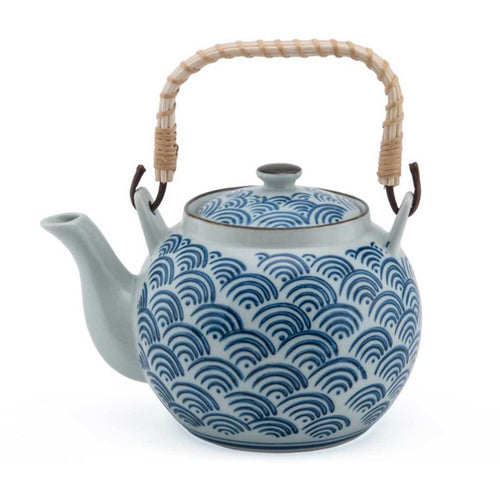 Nami Patterned Teapot with Bamboo Handle - 38 oz. (TW-FDA4-TPP)