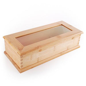 10.75" L Bamboo Holder with Divider - FINAL SALE (TW-G08-024-N-TLB)