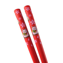 Load image into Gallery viewer, Chopsticks with Lucky Cat Pattern - 5 Pr/Set (TW-H104-CHB)