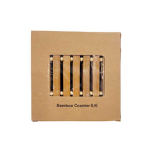 Load image into Gallery viewer, 5&quot; Square Bamboo Coaster - 6pcs/pack - FINAL SALE (TW-HC4207-LB-PLW)