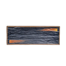 Load image into Gallery viewer, 14&quot; Melamine Gold Brush Long Rectangular Plate (TW-IT-1225G-PLM)