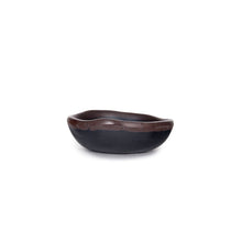 Load image into Gallery viewer, 3.25&quot; Black Melamine Sauce Dish with Brown Trim - 2 oz. (TW-IT-F11TM-SDM)