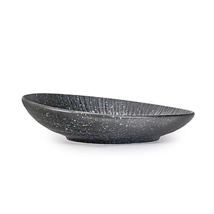 8.75" D Grey Stone Slanted Round Plate (TW-JX285-G-PLP)