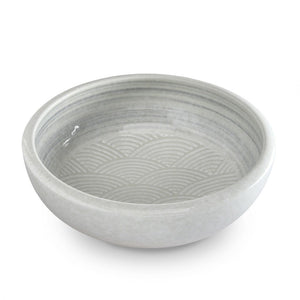 9" White Shallow Bowl with Nami (TW-K59-WS-BWP)