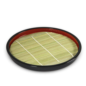8.25" Round Lacquer Tray with Bamboo Mat (TW-OS160-TYL)