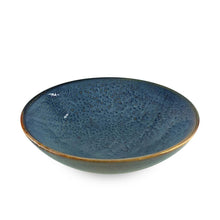 Load image into Gallery viewer, 9&quot; Glossy Blue Bowl with Speckled Brown - 32 oz. (TW-R091-BWP)