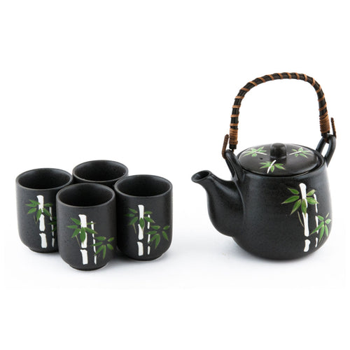 5-Pc Tea Set with Strainer and Bamboo Handle - 20oz. Pot (TW-TPS105-TPP)
