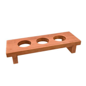 3-Cup Wooden Sake Tasting Tray Holder (TW-WCT-1-BRW)