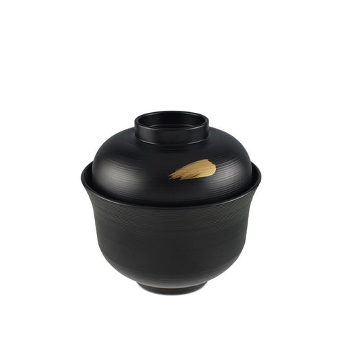 Gold Dash Lacquer Soup Bowl with Lid - 8 oz. (TW-WF200-B-BWL)