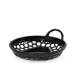 7.5" Lacquer Tempura Basket with A Handle (TW-WTB8-PLL)